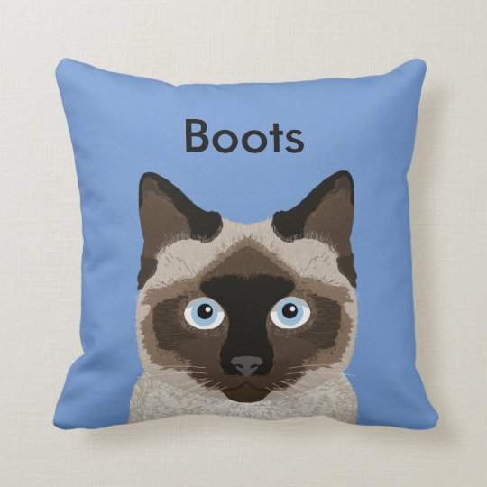 Customizable Siamese Cat Pillow Cute Cat Pillow Zazzle Com