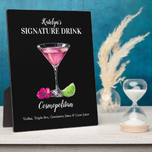 Customizable Signature Drink Cosmopolitan Sign Plaque