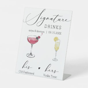 Customizable Signature Drinks Sign