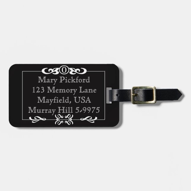 Customizable Silent Movie Luggage Tag (Front Horizontal)