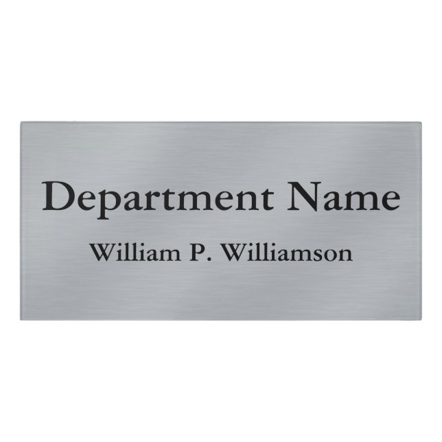 Customizable Silver Background Door Sign (Classic Front)