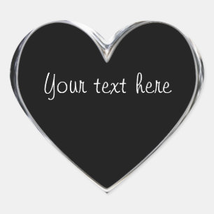 Customizable silver-bordered heart stickers
