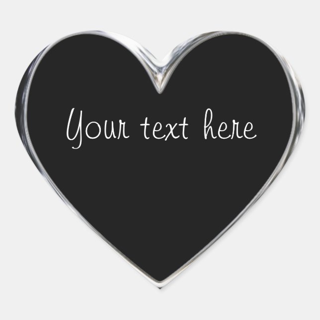 Customizable silver-bordered heart stickers (Front)