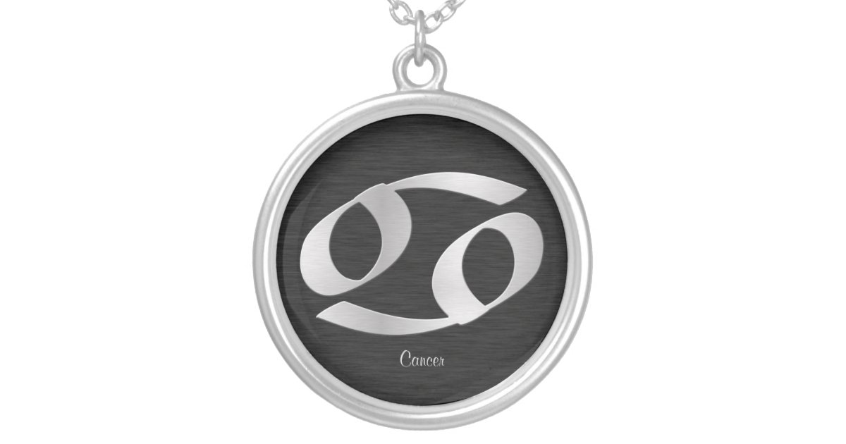 Customizable Silver Cancer Zodiac Symbol Silver Plated ...