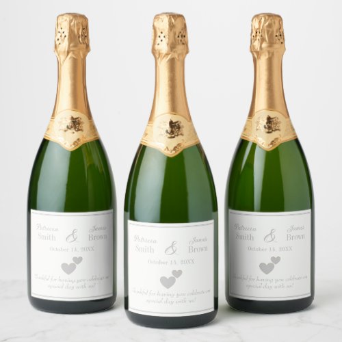 Customizable Silver Hearts Wedding, Anniversaries