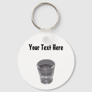Customizable Silver Shot Glass Keychain