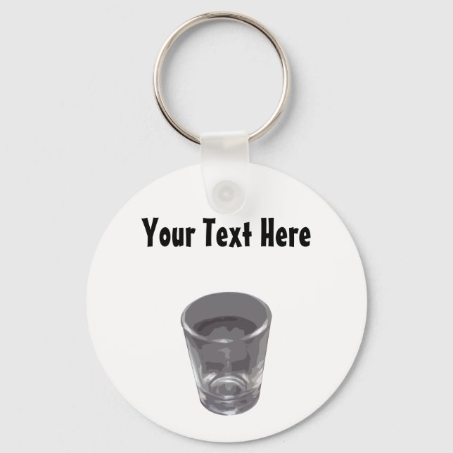 Customizable Silver Shot Glass Keychain (Front)