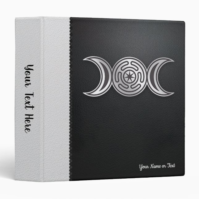 Customizable Silver Triple Moon Binder (Front/Spine)