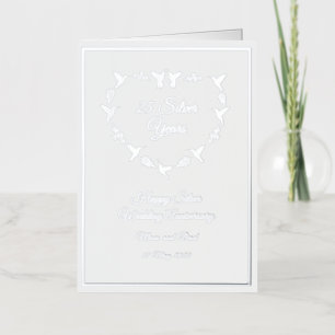Customizable Silver Wedding Anniversary Foil Greeting Card