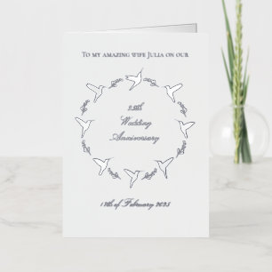 Customizable Silver Wedding Anniversary Foil Greeting Card