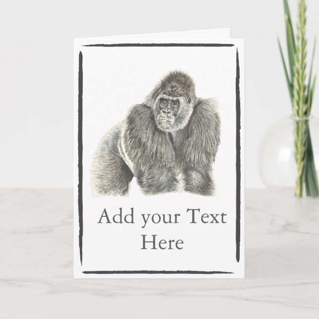 Customizable Silverback Gorilla Card  (Front)