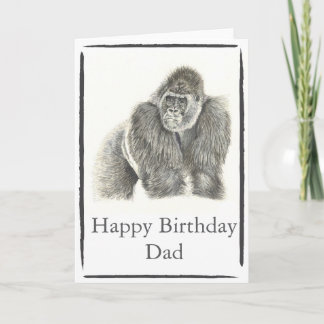 Customizable Silverback Gorilla Watercolour Card