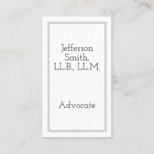 Customizable & Simple Advocate Business Card