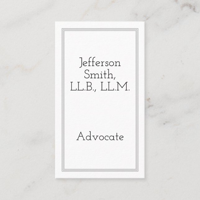 Customizable & Simple Advocate Business Card (Front)
