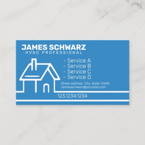 Customizable Simple Air Conditioning Professional Business Card