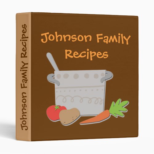 Customizable simple cartoon crockpot recipe binder