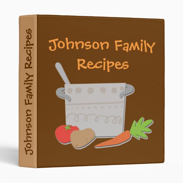 Customizable simple cartoon crockpot recipe binder (Front/Spine)
