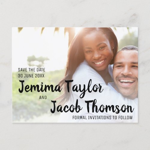 Customizable Simple Classy Photo Save the Date Announcement Postcard