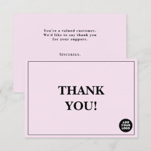 Customizable Simple Company Logo Custom Thank You Card