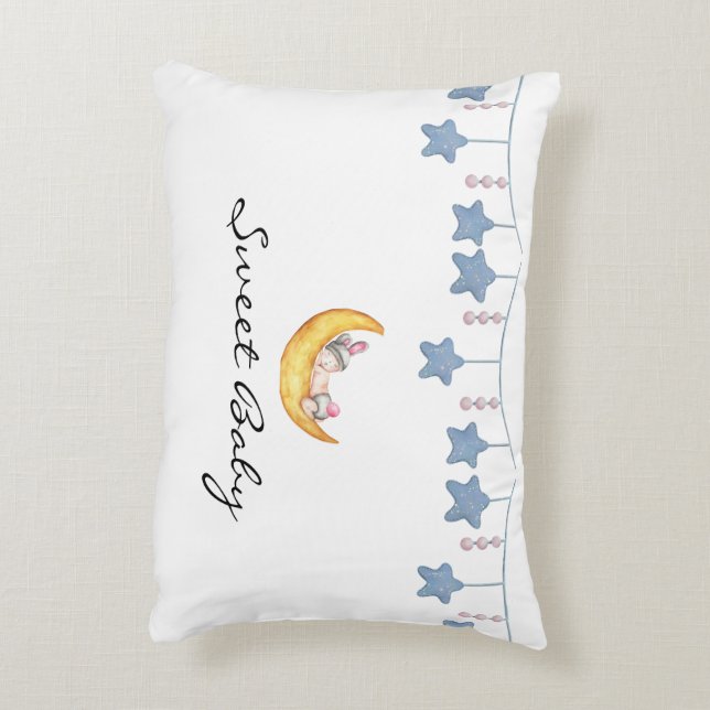Customizable Simple Kids Bedroom Decorative Accent Pillow (Back(Vertical))