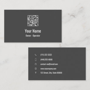 Customizable simple QR code dark Business Card