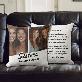 Customizable Sisters Photo and Poem Throw Pillow