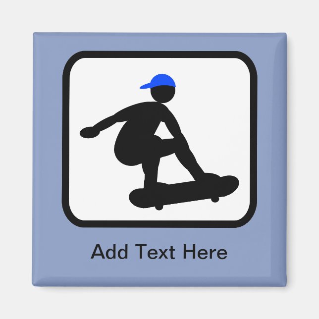 Customizable Skater on Skateboard Logo Magnet (Front)