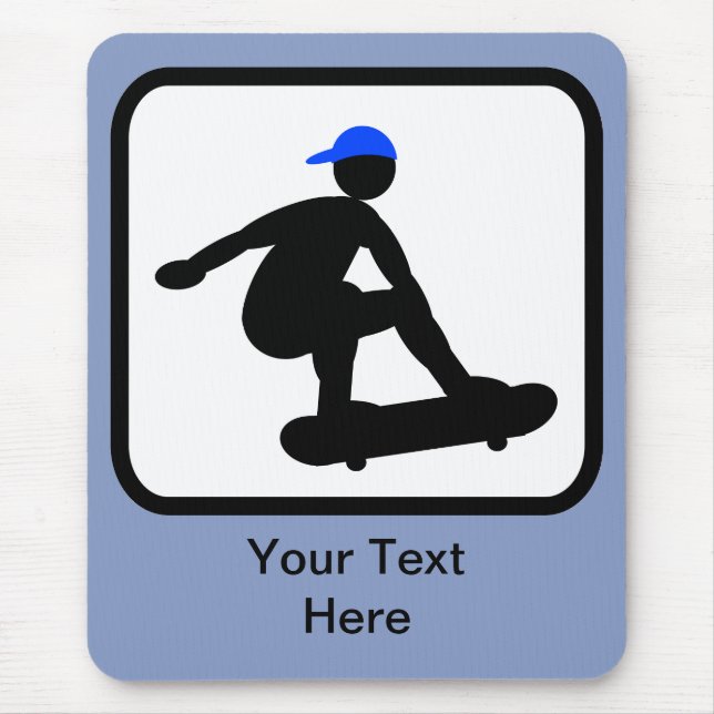 Customizable Skater on Skateboard Logo Mouse Pad (Front)
