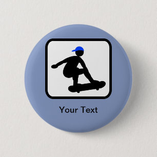 Customizable Skater on Skateboard Logo Pinback Button