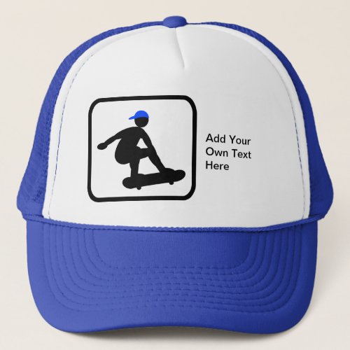 Customizable Skater on Skateboard Logo Trucker Hat