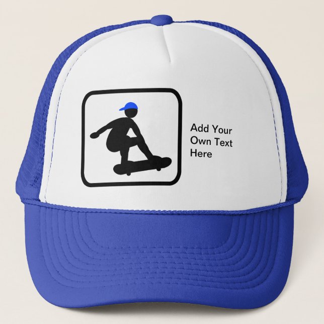 Customizable Skater on Skateboard Logo Trucker Hat (Front)