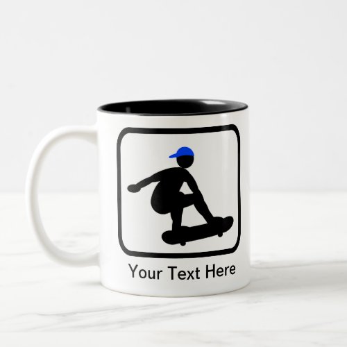 Customizable Skater on Skateboard Logo Two_Tone Coffee Mug