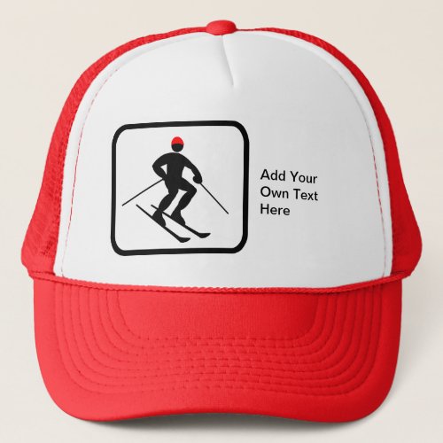 Customizable Skier Logo Trucker Hat