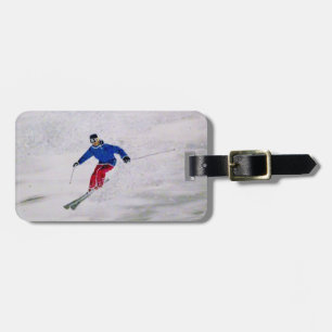 Customizable skier's Luggage Tag