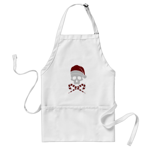Customizable Skull Santa Claus Adult Apron (Front)
