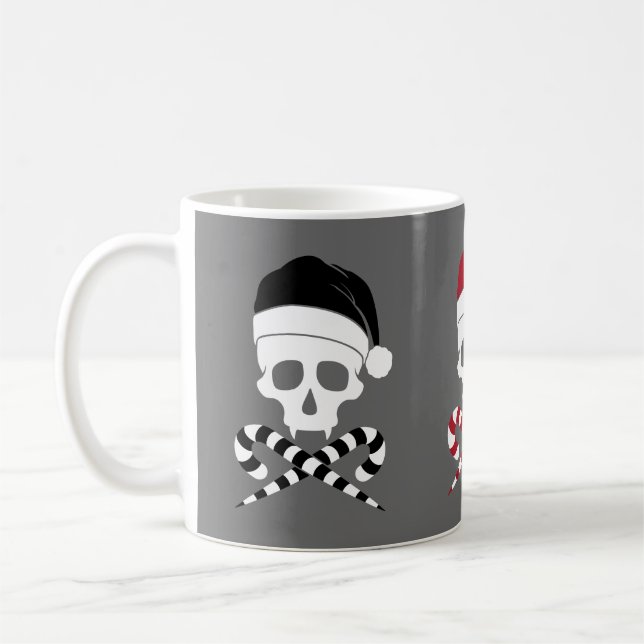 Customizable Skull Santa Claus Coffee Mug (Left)