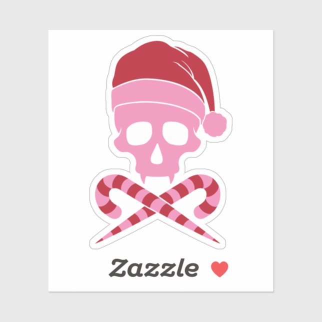 Customizable Skull Santa Claus Sticker (Sheet)