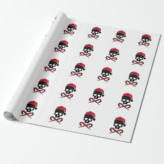 Customizable Skull Santa Claus Wrapping Paper