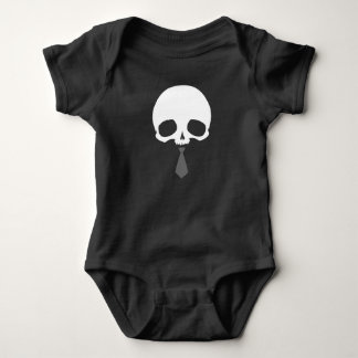 Customizable Skull with Tie Baby Bodysuit