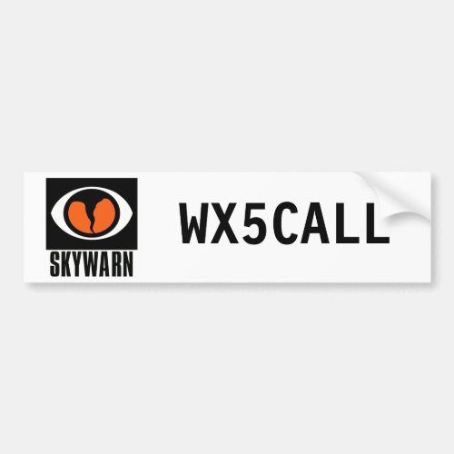 Customizable SKYWARN Call Sign Bumper Sticker