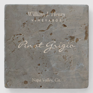 Customizable Slate Travertine Wine Coasters