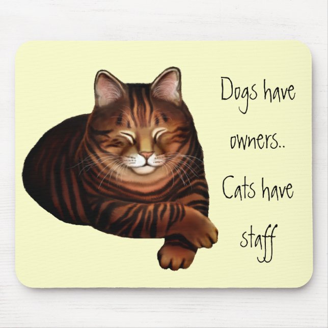 Customizable Sleeping Brown Tabby Cat Mousepad (Front)