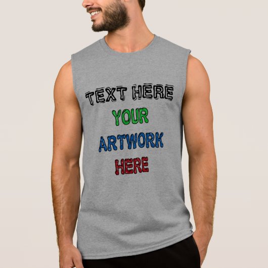 CUSTOMIZABLE Sleeveless Cotton T Shirts for Men (Front)