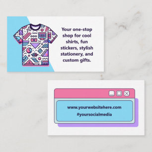 Customizable Small Business T-Shirt Colorful Card