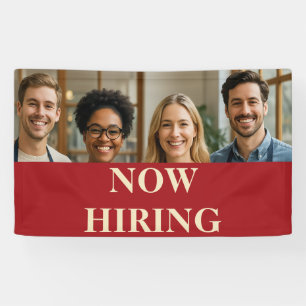 Customizable Smiling Staff Hiring Banner Add Text