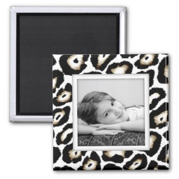Customizable Snow Leopard Photo Frame Magnet by StyledbySeb at Zazzle