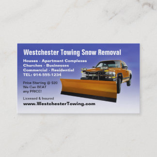 CUSTOMIZABLE Snow Plowing Business Cards
