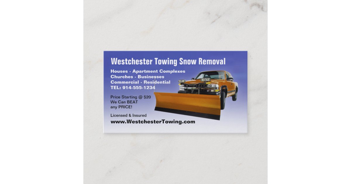 CUSTOMIZABLE Snow Plowing Business Cards Zazzle