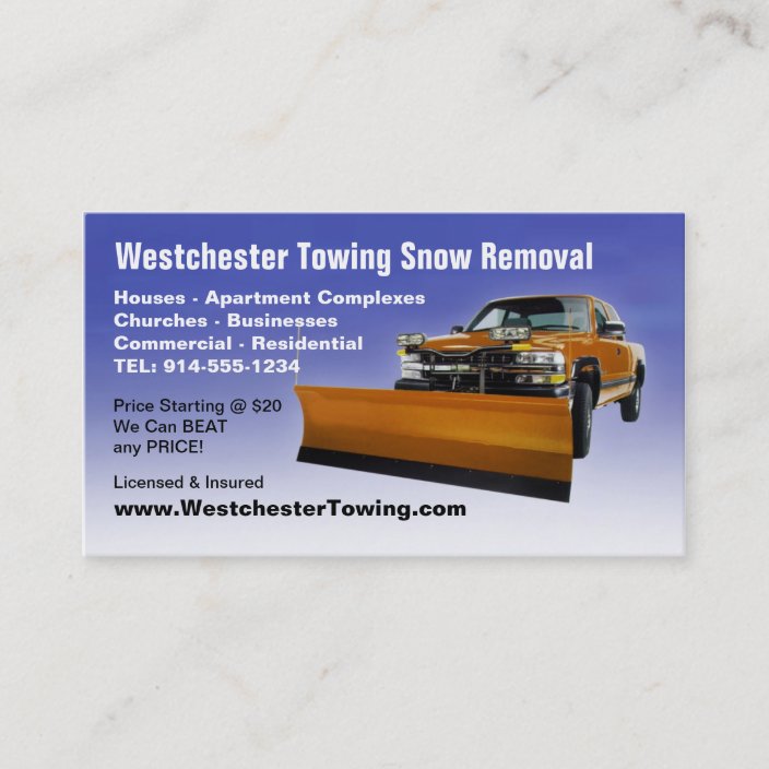 CUSTOMIZABLE Snow Plowing Business Cards