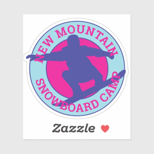 Customizable Snowboard in circle design Sticker (Sheet)